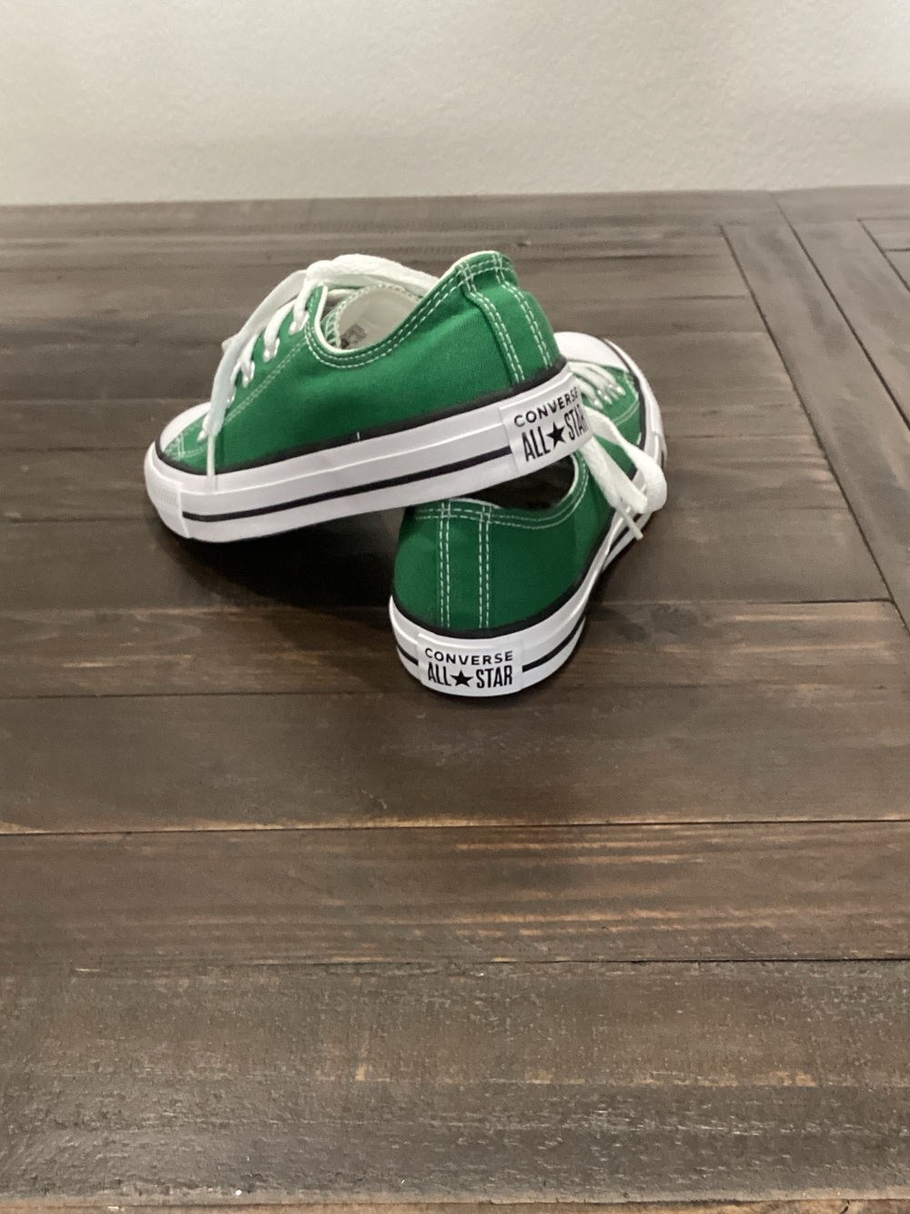 Converse Green Low Top Canvas Sneakers with White Accents - Picture 3 of 7